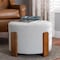 Baxton Studio Finlay Modern Japandi Light Grey Boucle Fabric and Walnut Brown Finished Wood Ottoman Footstool 242-13436-ZORO - alternate 7